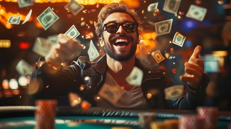 Tampilan tabel Caribbean Stud Poker di rajapanda88 dengan dealer langsung, kartu pemain, dan area taruhan yang jelas
